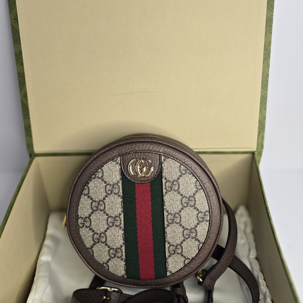 Gucci Ophidia GG Supreme Round Mini Backpack – Full Set